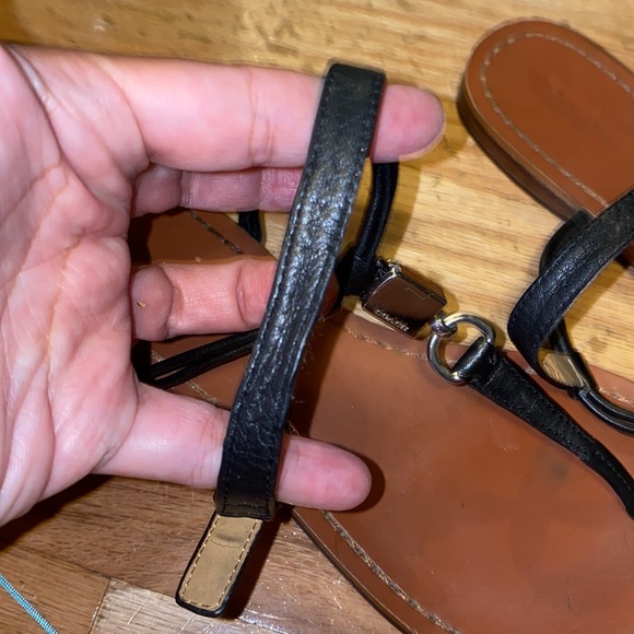 SOLD - Coach Strappy Black Sandal w/ Silver Decoration - Picture 9 of 10